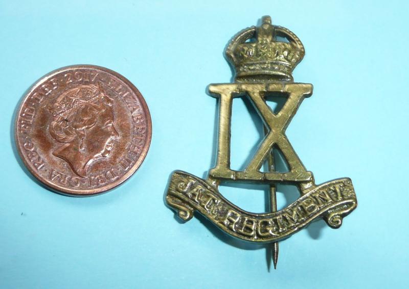 British Indian Army - The IX (9th) JAT Regiment Cast Brass Other Ranks Pagri / Turban Badge