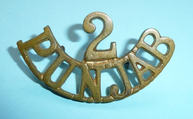 Indian Army  - 2 / Punjab Regiment Brass Shoulder Title