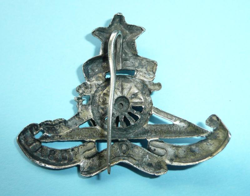 Indian Army -  Artillery Pagri /Turban Silver Plated Cap Badge