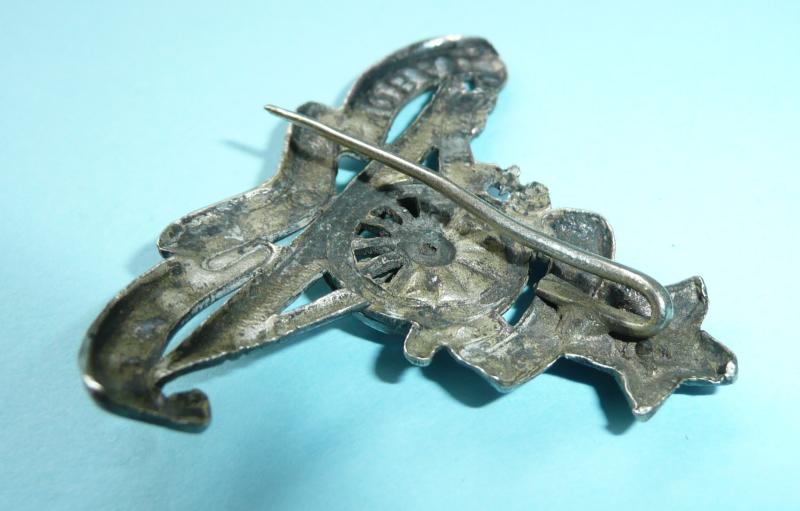 Indian Army -  Artillery Pagri /Turban Silver Plated Cap Badge