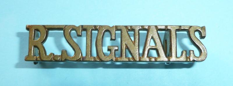 Royal Corps of Signals Brass Metal Shoulder Title