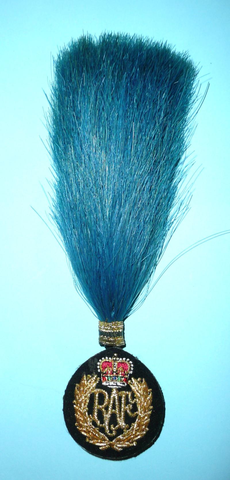 QE2 Royal Air Force RAF Musicians Full Dress Embroidered Busby Cap Badge and Plume