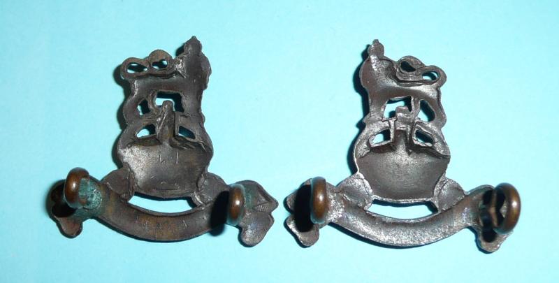 Royal Army Pay Corps (RAPC) Matched Facing Pair of Officer's OSD Collar Badges, King's Crown