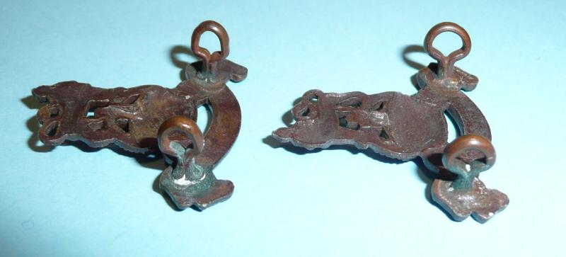 Royal Army Pay Corps (RAPC) Matched Facing Pair of Officer's OSD Collar Badges, King's Crown