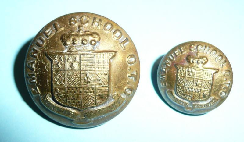 Emanuel School (Wandsworth) Officer Training Corps (OTC) Pair of Brass Buttons