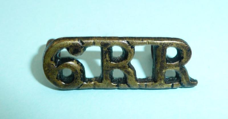 Indian Army - 6RR 6th Rajputana Rifles Blackened Brass Shoulder Title