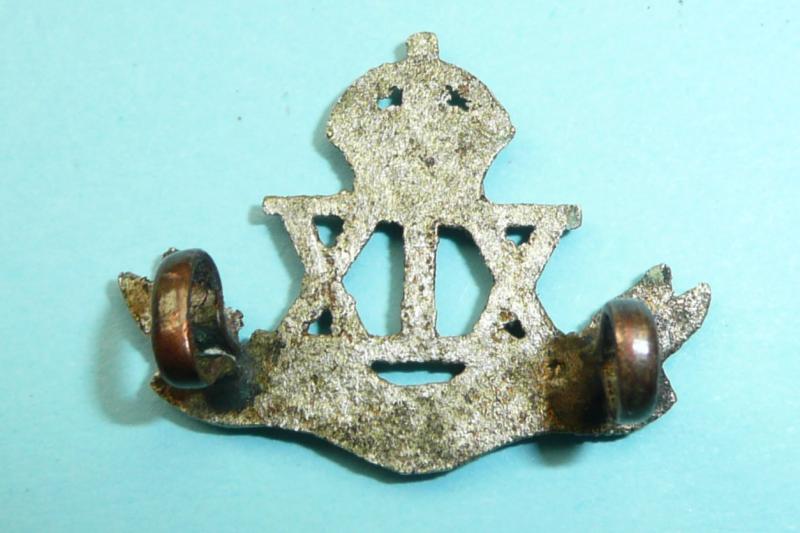 British Indian Army - 19th Hyderabad Regiment Cast Silver Plated Officer's Collar Badge