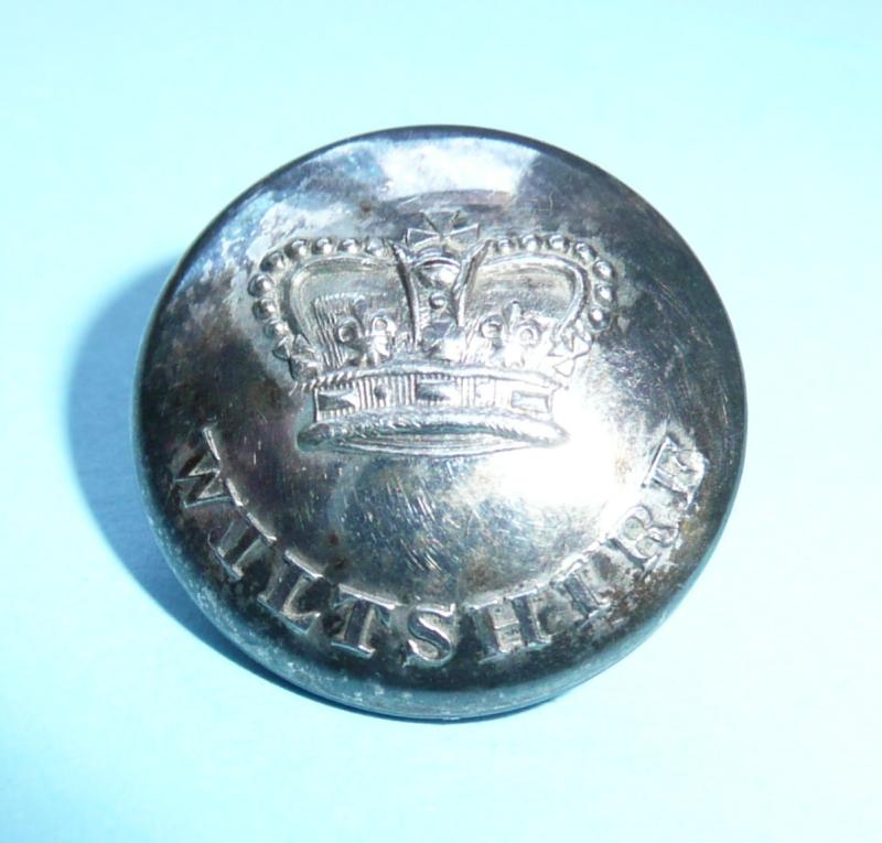 Georgian / Napoleonic Wiltshire Yeomanry Cavalry Officer's Silver Plated Open Backed Tunic Coatee Button
