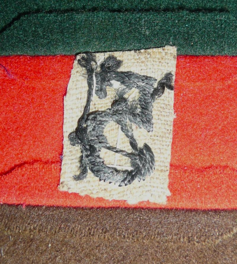 Royal Tank Regiment (RTR) / 5th Armoured Car Corps (ACC) Woven Cloth Pagri Sun Helmet Flash Badge