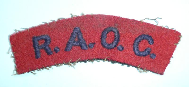 WW2 RAOC  - Royal Army Ordnance Corps Woven Cloth Shoulder Title