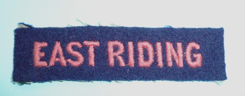 Cold War  - 422nd (East Riding) Territorial Regiment Coast Artillery Regiment (East Riding of Yorkshire) Woven Supplementary Cloth Shoulder Title (1947 - 1956 only)