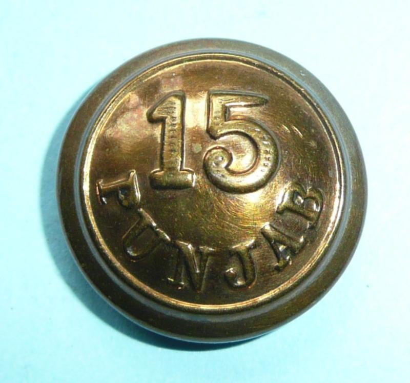British Indian Army - 15th Punjab Regiment Officer's Medium Pattern Gilt Brass Button