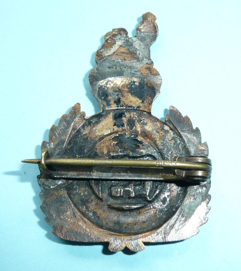 West Africa - Royal Sierra Leone Regiment Officer's QEII Crowned Gilt Brass Cap / Pagri Badge