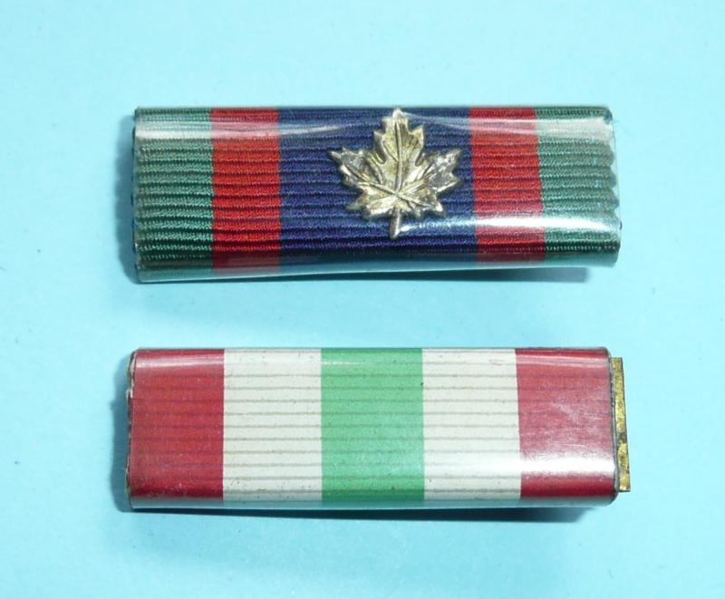 WW2 Medal Bars - Canadian Volunteer Overseas Service Medal with Clasp and Italy Star