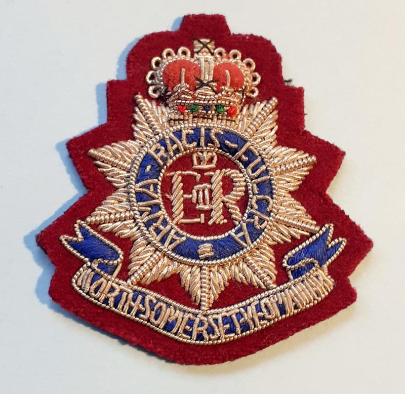 North Somerset Yeomanry Officer's Bullion Beret Badge, QEII Crown