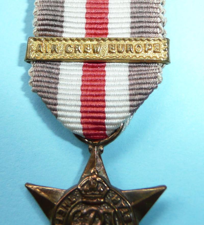 WW2 Miniature Medal - France & Germany Star with Air Crew Europe Clasp Bar