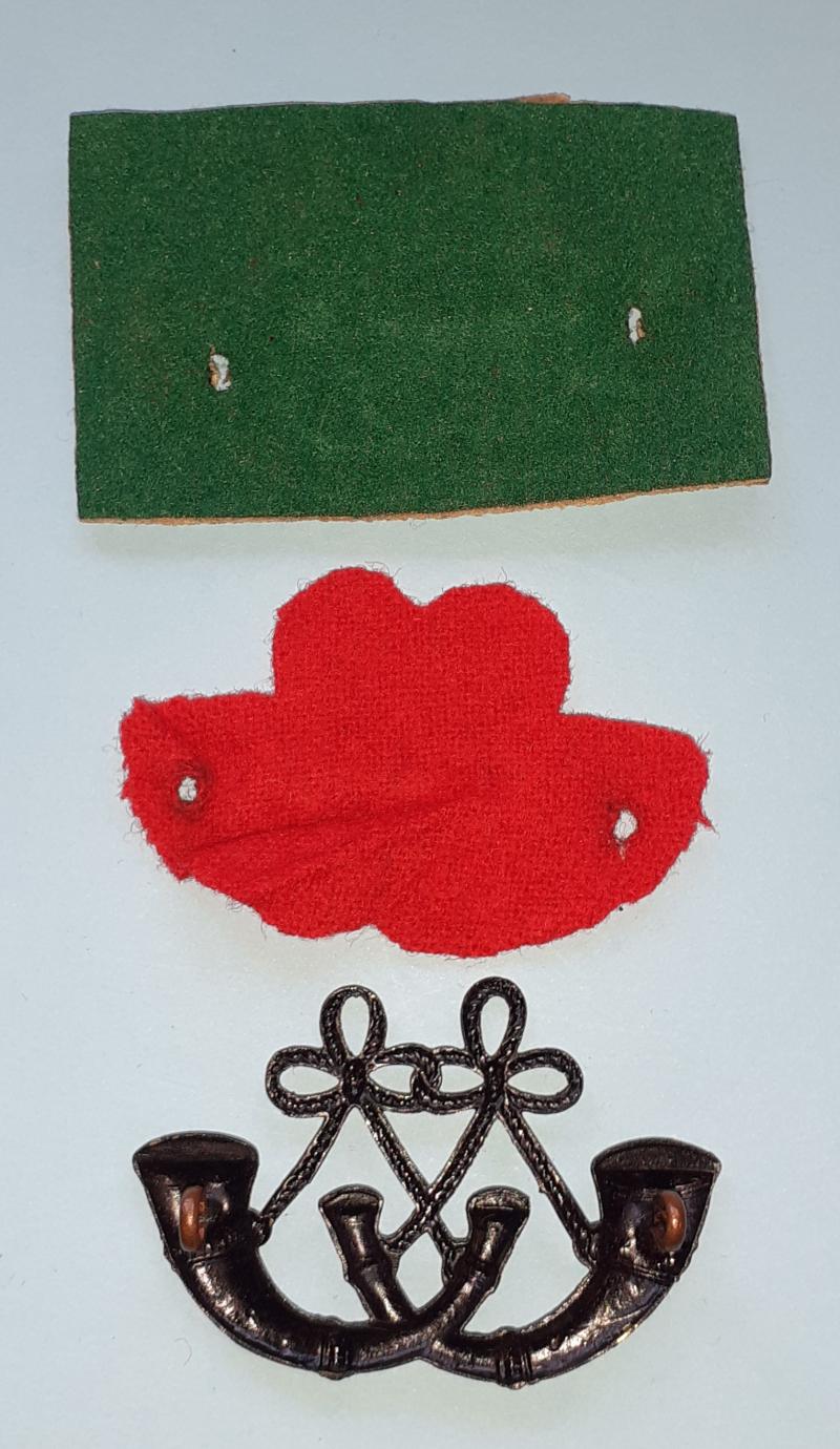 6th (Territorial) Battalion Durham Light Infantry (DLI) Blackened Brass Crossed Bugles Bugler's Proficiceny Arm Badge