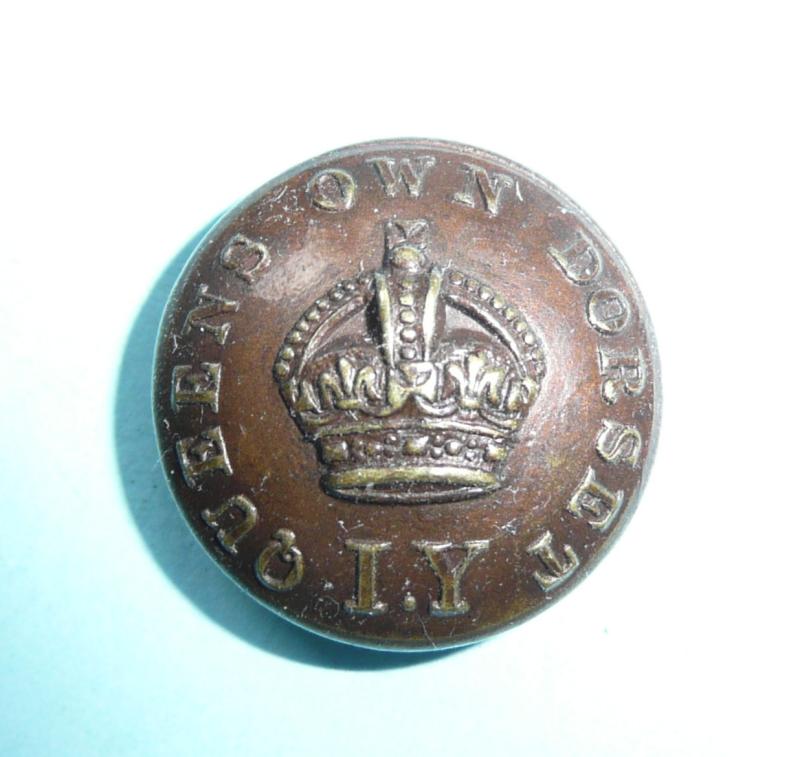 Queen's Own Dorset IY (Imperial Yeomanry) Officer's OSD Bronzed Medium Pattern Button