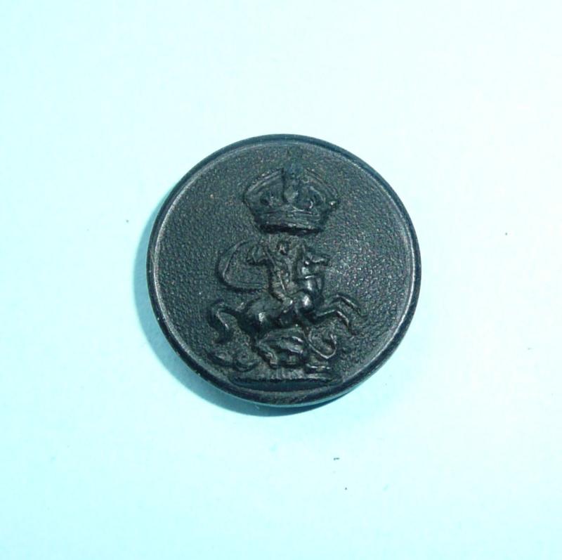 The 9th County of London Battalion ( Queen Victoria's Rifles) Composite Black Medium Pattern Button, King's Crown