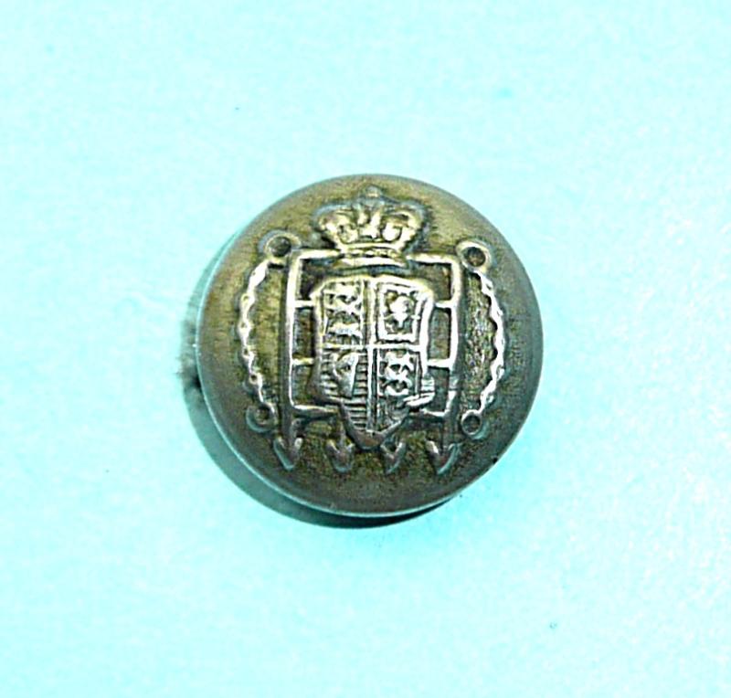 QVC Victorian 22nd (Queen's) Corps, Middlesex Rifle Volunteers / 13th Corps  White Metal Small Pattern Cap Button