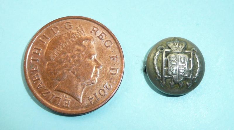 QVC Victorian 22nd (Queen's) Corps, Middlesex Rifle Volunteers / 13th Corps White Metal Small Pattern Cap Button