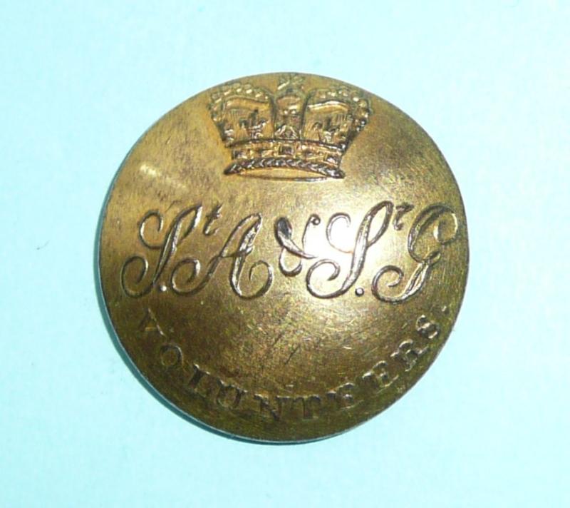 George III / Napoleonic Saint Andrew and St George The Martyr (London) Military Association Volunteer Corps Officer's Gilt Coatee Button