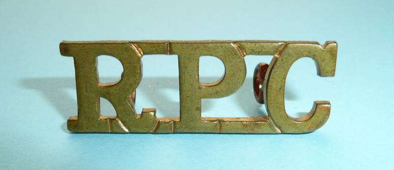 RPC Royal Pioneer Corps Brass Shoulder Title