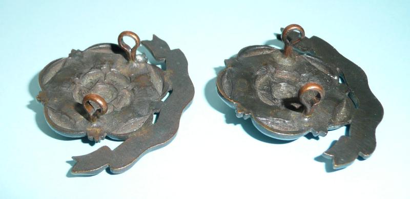 East Lancashire Regiment Officer's Matched Pair of OSD Bronze Collar Badges