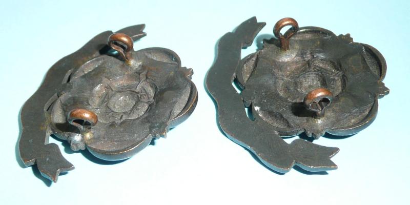 East Lancashire Regiment Officer's Matched Pair of OSD Bronze Collar Badges