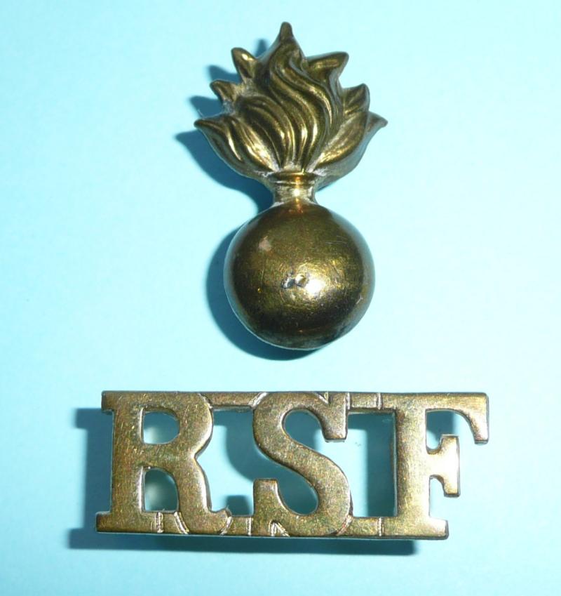 Royal Scots Fusiliers ( post 1907 pattern) Other Ranks Two Part Brass Shoulder Title