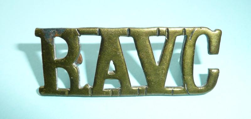 RAVC (Royal Army Veterinary Corps) Large Pattern Brass Shoulder Title