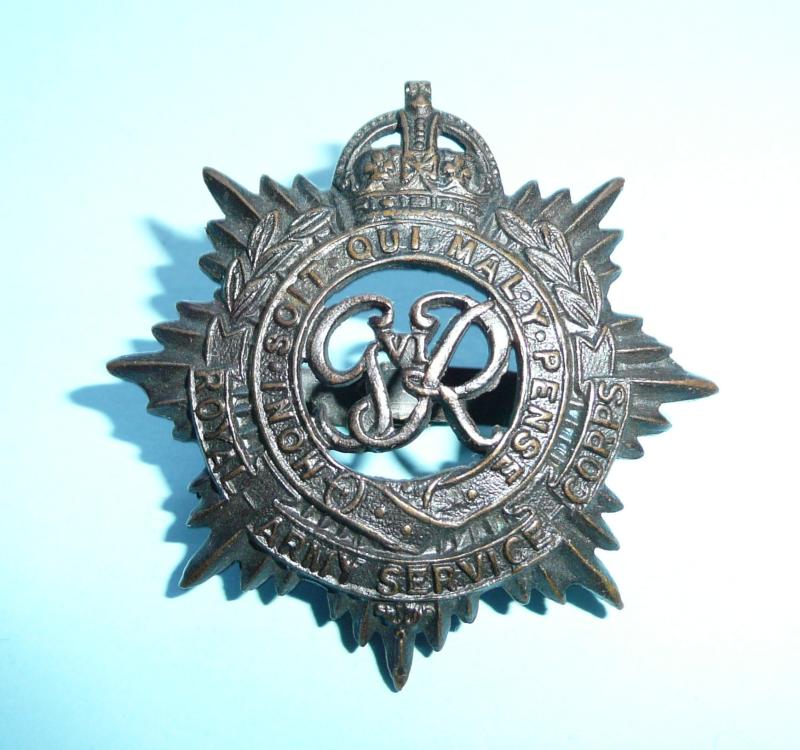 Royal Army Service Corps ( RASC ) Scarce George VI ( GVI ) pattern OSD Bronze cap badge, King's Crown, Blades