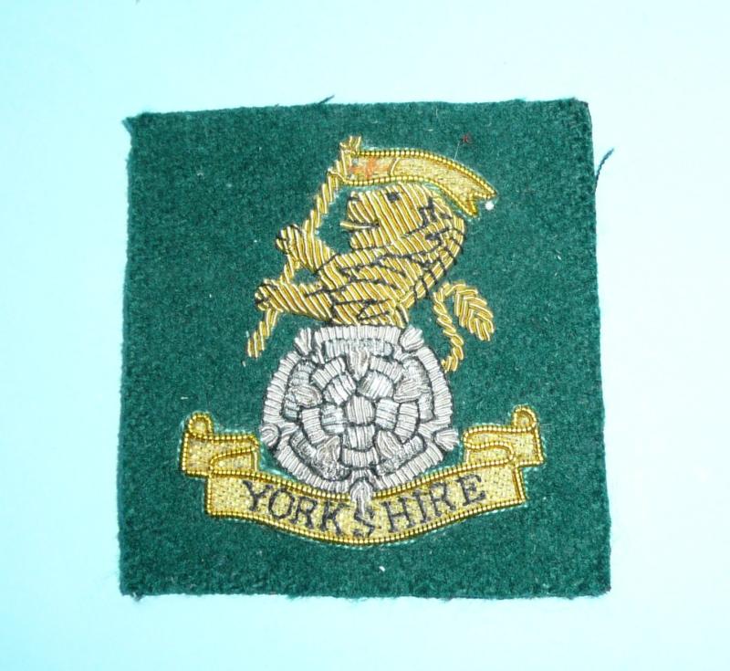 The Yorkshire Regiment Officer's Embroidered Bullion Cloth Beret Badge