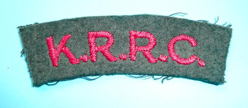 KRRC - King's Royal Rifle Corps Embroidered Cloth Shoulder Title