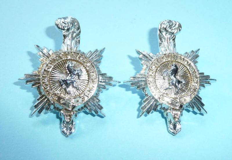 Queen's Regiment Matched Facing Pair of AA Collar Badges