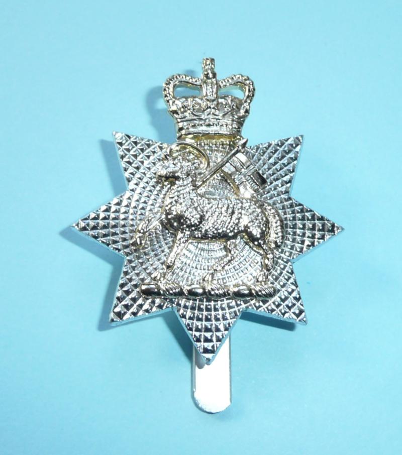 Queen's Royal Surrey Regiment (Lamb On Star) Anodised Aluminium QC Staybrite Other Ranks cap badge