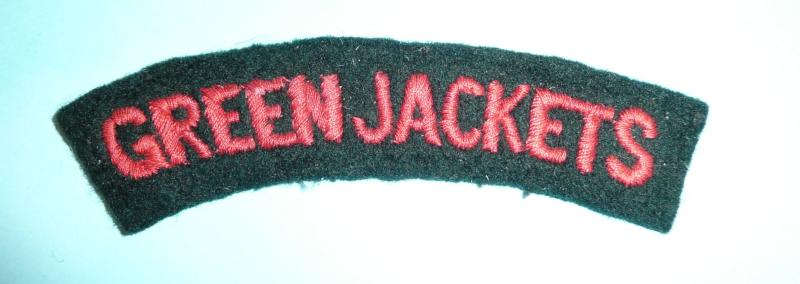 The Royal Green Jackets Woven Felt Cloth Shoulder Title