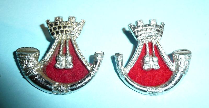 Somerset & Cornwall LI Matched Facing Pair of AA Anodised Staybrite Collar Badges