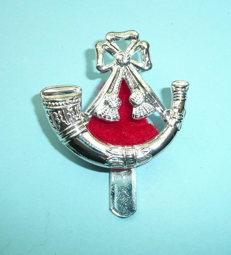 The Light Infantry Chrome Metal Cap Badge