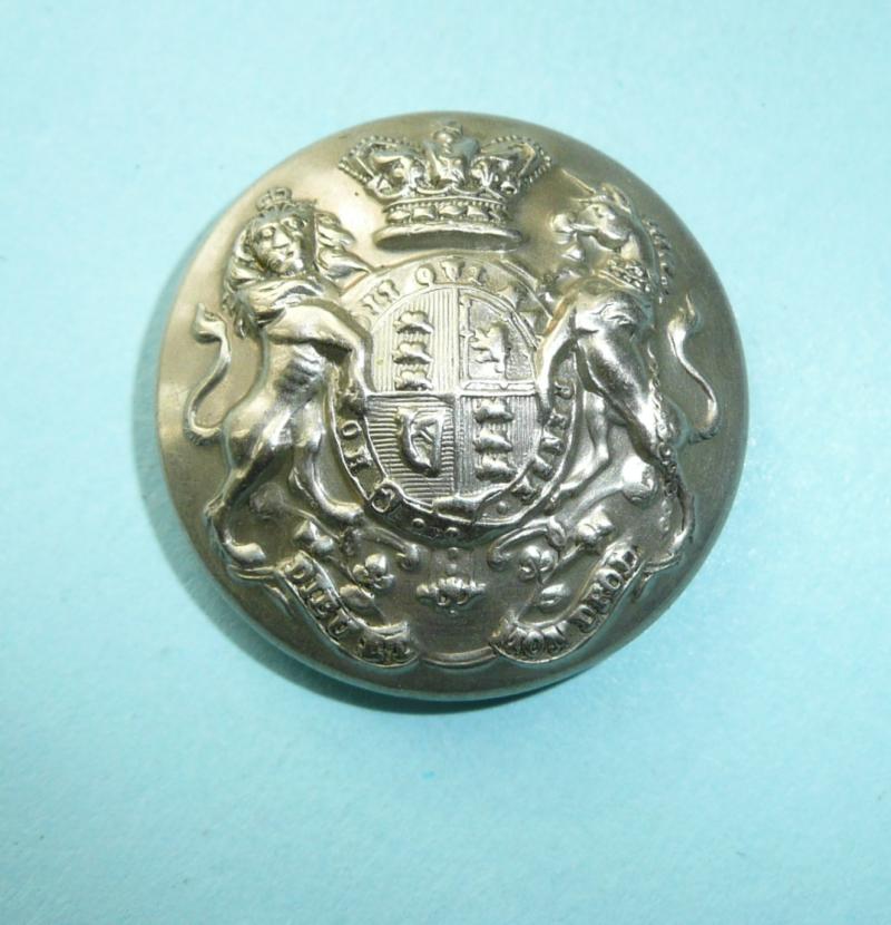 QVC Victorian Universal Generic Militia / Volunteer Battalion Large Pattern Other Ranks White Metal Button