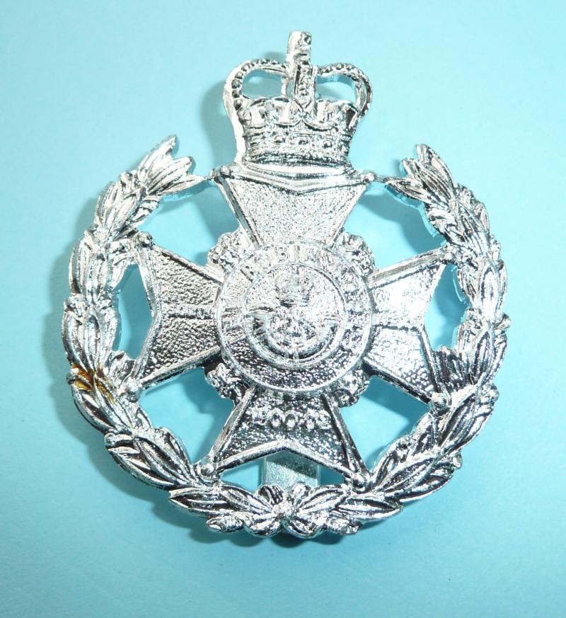 The 7th Battalion (Robin Hood Rifles)   The Sherwood Foresters (Nottinghamshire and Derbyshire Regiment) AA Silver Anodised Staybrite Cap Badge - QEII Crown, Dowler
