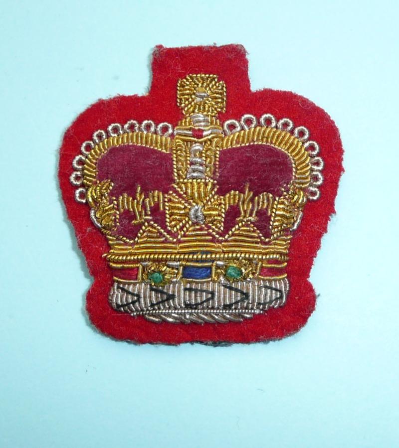 British Army Warrant Officer's Bullion Cloth Rank Badge, QEII Crown