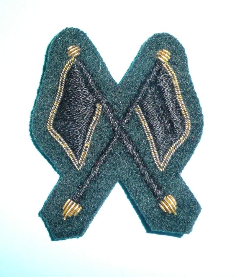 Royal Green Jackets Signal Instructor and Regimental Signaller Woven Cloth Proficiency Trade Arm Badge
