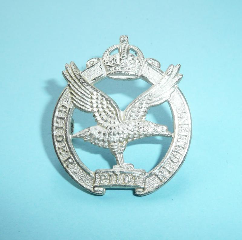 Glider Pilot Regiment Officer's Frosted Silver Plated Collar Badge - Firmin