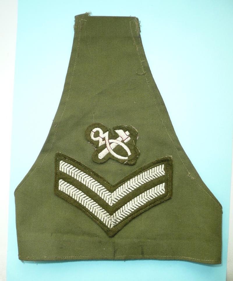 British Army NCO Corporal's Olive Green Brassard with Hammer & Pincers Crossed Proficiency Trad Badge