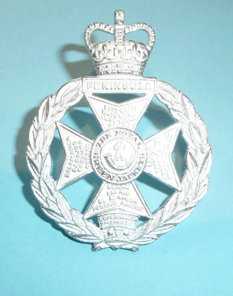 The Royal Green Jackets Officer's Silver Plated Cap Badge, QEII Issue