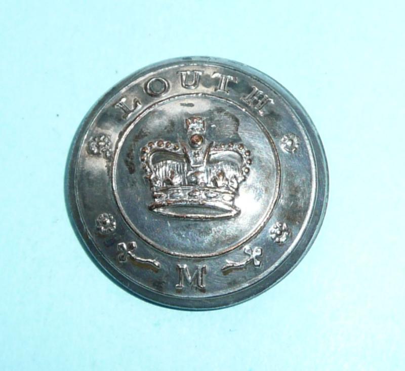 Revolutionary / Napoleonic Wars Georgian Irish Militia - Louth Militia Officer's Open Backed Silver Plated Coatee Button