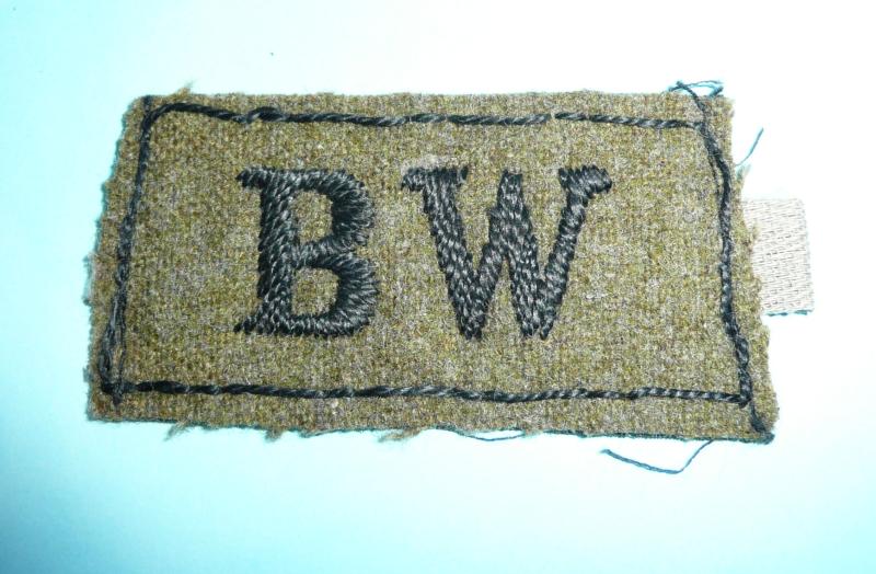 WW2 BW - The Black Watch (Royal Highland Regiment) Woven Black on Khaki Epaulette Slip-On Shoulder Title