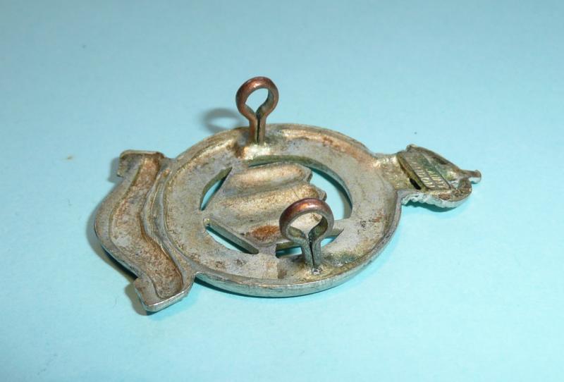 Northumberland Hussars Yeomanry Officers Silver Plated Cap Badge, King's Crown - Gaunt Tablet