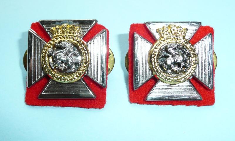 The Duke of Edinburgh's Royal Regiment (Berkshire and Wiltshire) DORR Matched Pair of Officer's Collar Badges, C 1980